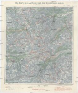 Ski-Karte des Arlberg und der Klostertaler Alpen