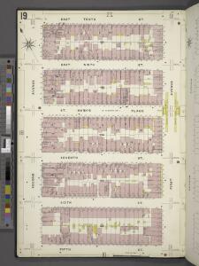 Manhattan, V. 2, Plate No. 19 [Map bounded by E. 10th St., 1st Ave., 5th St., 2nd Ave.]