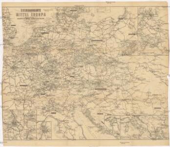 Eisenbahnkarte von Mittel Europa