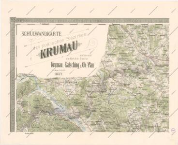 Schulwandkarte des politischen Bezirkes Krumau Blatt 1