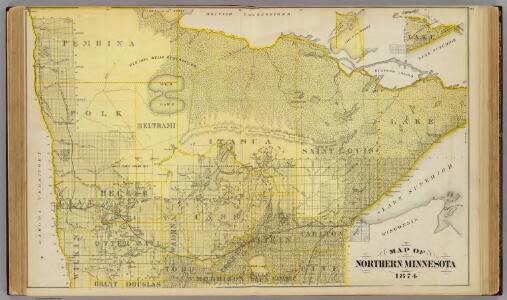 Map of Northern Minnesota, 1874.