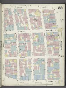 Manhattan, V. 1, Plate No. 23 [Map bounded by Broome St., Bowery, Canal St., Baxter St.]