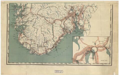 Spesielle kart 92-1: Riks-telegraf og telefonkart over det sydlige Norge 1914