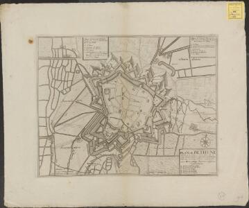 Plan de Bethune: ville forte du Comte d'Artois situe sur la pitite riviere de Lave a huit lieues de Lille huit de Douay six et demye d'Arras et quatre d'Aire