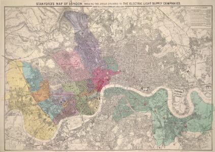 Stanford’s Map of London, shewing the Areas granted to the Electric Light Supply Companies