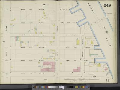Manhattan, V. 11, Double Page Plate No. 249 [Map bounded by W. 140th St., E. 140th St., Harlem River, E. 135th St., W. 135th St., Lenox Ave.]