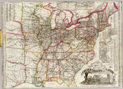 Watson's new rail-road and distance map of the United States and Canada.