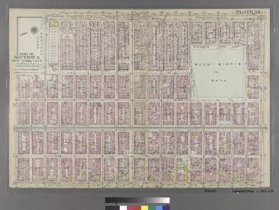 [Plate 34: Bounded by Lenox Avenue (6th Ave.), W. 125th Street, E. 125th Street, Third Avenue, E. 108th Street, and W. 110th Street.]