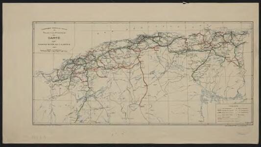 Carte des chemins de fer de l'Algérie. Projet d'un 3e emprunt