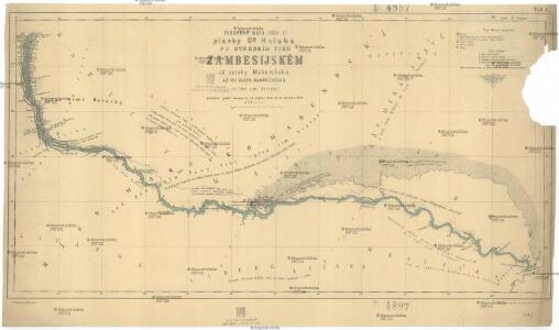 Podrobná mapa (číslo 3.) plavby D.ra Holuba po středním toku Zambesijském od zátoky Makumbské až ku slapu Mambveskému v jižní zemi Barocké