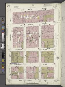 Manhattan, V. 3, Plate No. 23 [Map bounded by E. 9th St., Broadway, W. 4th St., Washington Sq.]