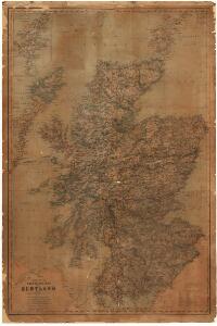Library or travelling map of Scotland.