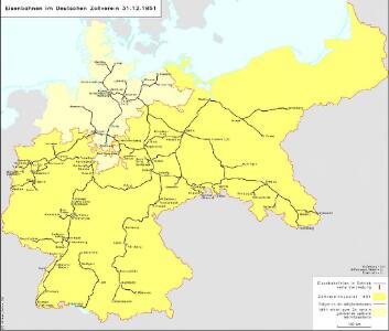 Eisenbahnen im Deutschen Zollverein 31.12.1851