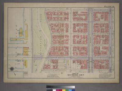 Plate 14, Part of Sections 4&7: [Bounded by W. 100th Street, Amsterdam Avenue, W. 95th Street and (Riverside Park) Riverside Drive.]
