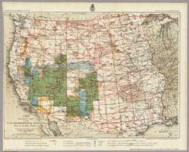 1880. Progress Map Of The U.S. Geographical Surveys West Of The 100th Meridian.