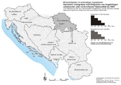 Vojvodina: Immigration und Emigration von Angehörigen unbekannter oder nicht erfasster Nationalität bis 1981