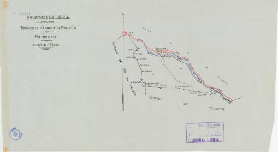 Mapa planimètric de Sarroca de Bellera