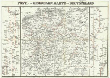 Post- und Eisenbahn- Karte von Deutschland