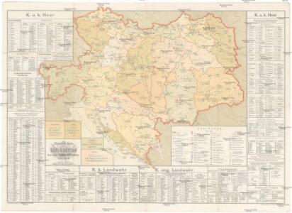 Übersichts-Karte der Dislocation des k.u.k. österr[eichischen] ung[arischen] Heeres und der Landwehren