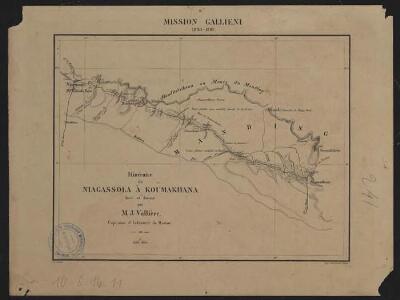 Mission Galliéni 1880-1881. Itinéraire de Niagassola à Koumakhana