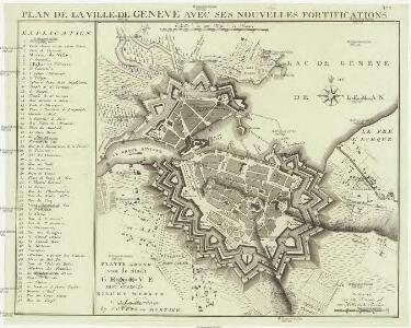 Plan de la ville de Geneve avec ses nouvelles fortifications