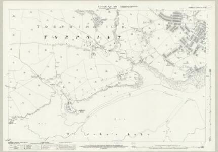 Cornwall XLVI.13 (includes: Antony; Maker with Rame; Millbrook; Torpoint) - 25 Inch Map
