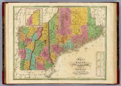 Map of Maine New Hampshire And Vermont.