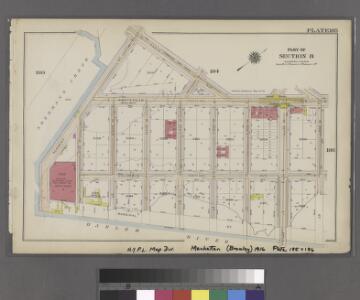 Plate 185: Bounded by Nagle Avenue, Amsterdam Avenue, W. 208th Street, Harlem River and (Sherman's Creek) Academy Street.