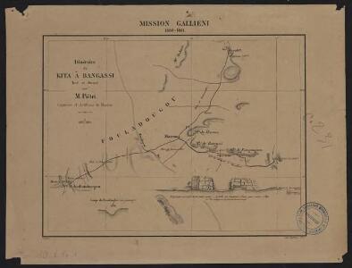 Mission Galliéni 1880-1881. Itinéraire de Kita à Bangassi