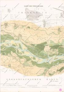 Carte über den Lauf des Rheins von Basel bis Lauterburg längs der Badisch - Französischen Grenze