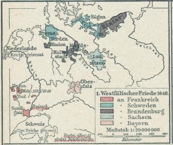 Die großen Friedensschlüsse I (1648 - 1721). 1. Westfälischer Friede 1648