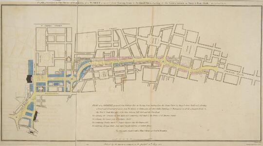 PLAN, presented to the House of Commons, of a STREET proposed from Charing Cross to Portland Place, leading to the Crown Estate in Mary-le-Bone Park