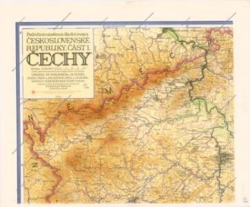 Podrobná nástěnná školní mapa Československé Republiky, část 1.: Čechy