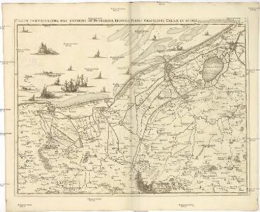 Carte particuliere des environs de Dunkerque, Bergues, Furnes, Gravelines, Calais, et autres