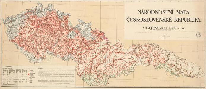 Národnostní mapa Československé republiky: podle sčítání lidu z 1. prosince 1930