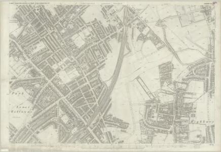 London (First Editions c1850s) IX (includes: Hornsey St Mary; Islington; Stoke Newington) - 25 Inch Map