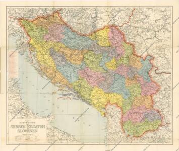 Artaria ́s Handkarte des Königreiches der Serben, Kroaten und Slovenen