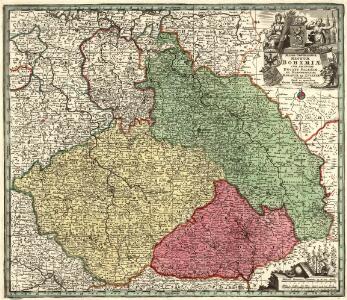 Mappa Geographica Regnum Bohemiae cum adiunctis Ducatu Silesiae, et Marchionatib. Moraviae et Lusatiae repraesentans