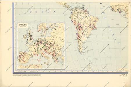 Hospodářská mapa světa - těžba nerostných surovin