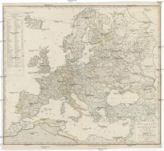 Carte politique hydrographique & routiere de l'Europe