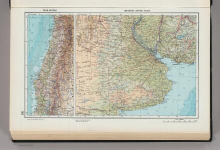 232.  Chile, Central; Argentina, Central (Pampa).  The World Atlas.