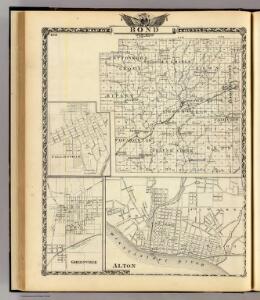 Map of Bond County, Alton, Collinsville and Greenville.