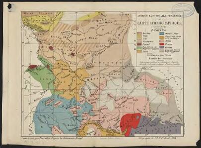 Afrique équatoriale française. Carte ethnographique. Planche nord