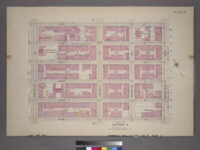Plate 16, Part of Section 7: [Bounded by W. 105th Street, Amsterdam Avenue, W. 100th Street and (Hudson River - Riverside Park) Riverside Drive.]