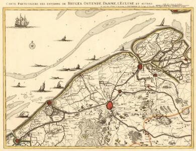 Carte Particuliere des environs de Bruges, Ostende, Damme, l'Ecluse et autres