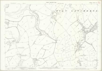 Cornwall LXV.7 (includes: Philleigh; Ruan Lanihorne; St Michael Penkevil; Veryan) - 25 Inch Map