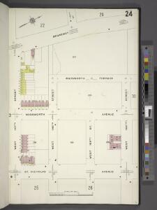Manhattan, V. 12, Plate No. 24 [Map bounded by Broadway, W. 190th St., St. Nicholas Ave., W. 187th St.]