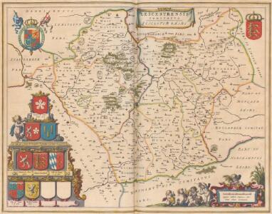 Leicestrensis Comitatus. Leicester Shire. [Karte], in: Theatrum orbis terrarum, sive, Atlas novus, Bd. 4, S. 327.
