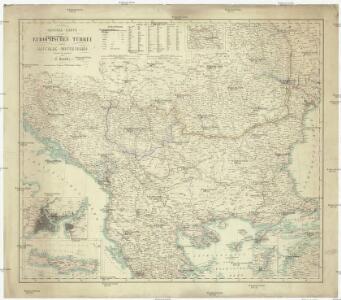 General-Karte der europäischen Türkei und des Vladikats Montenegro