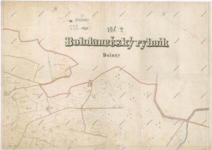 Mapa pozemků bývalého Bohdanečského rybníka Bl[att] 2